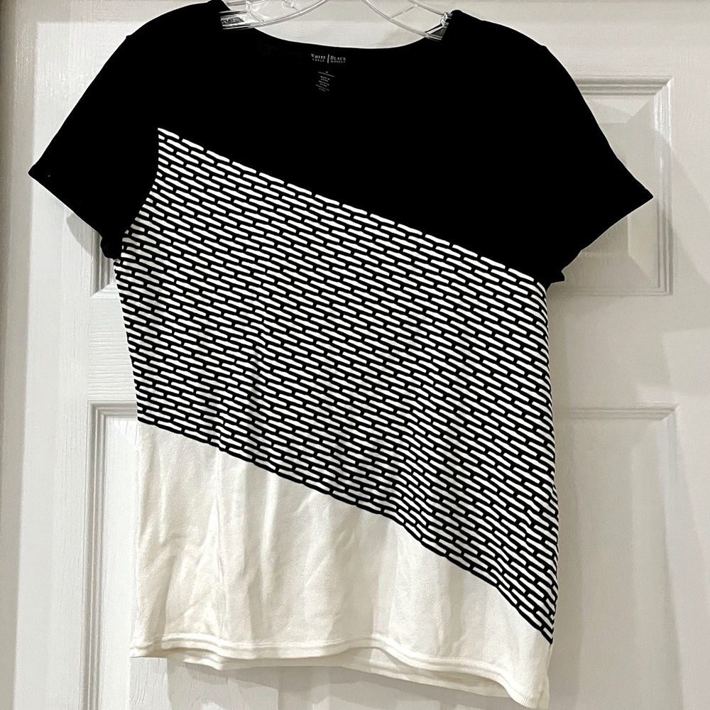 White House Black Market Black and White Women's Top